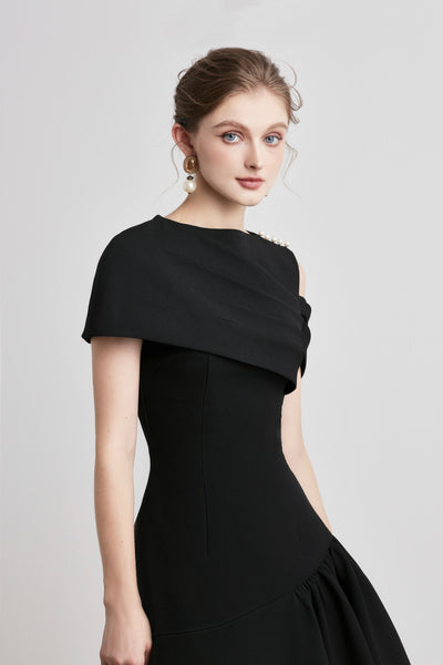 Caballo Cape Asymmetric Dress