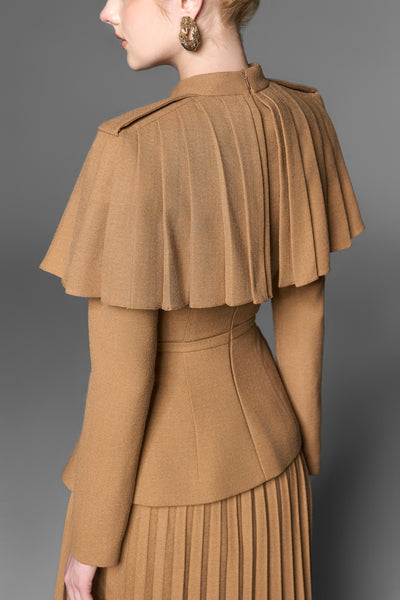 Molly Tweed Jacket with Pleated Cape