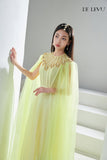 Camryn A-line Round Neck Organza Maxi Dress