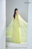 Camryn A-line Round Neck Organza Maxi Dress