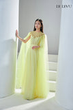 Camryn A-line Round Neck Organza Maxi Dress